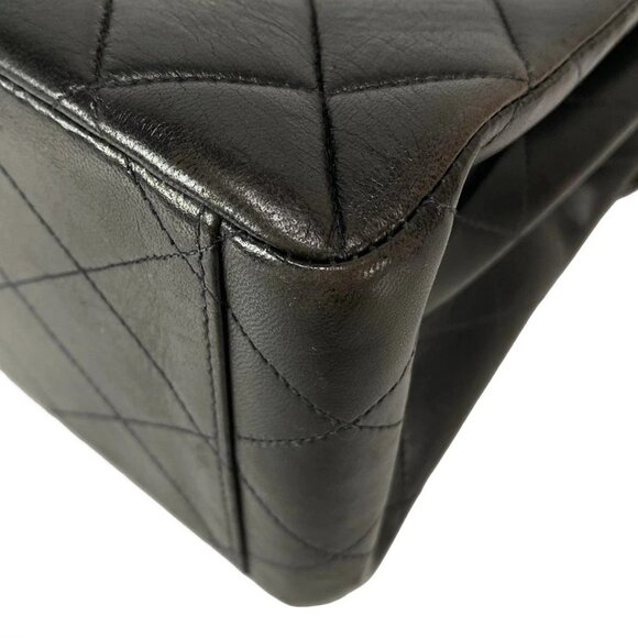 Auth CHANEL Double Face, Matelass - Black Lambskin Shoulder Bag Gold hardware - Picture 3 of 16